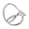 Geometric Line Ring Adjustable Minimalist Fashion Stackable Open Ring for Daily Wear Silver