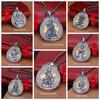Thai Amulet Chinese Zodiac Buddhist Necklace Pendant Retro Vintage Protect Charm Talisman Powerful Money Wealth Success Health Lucky Unisex Men Women
