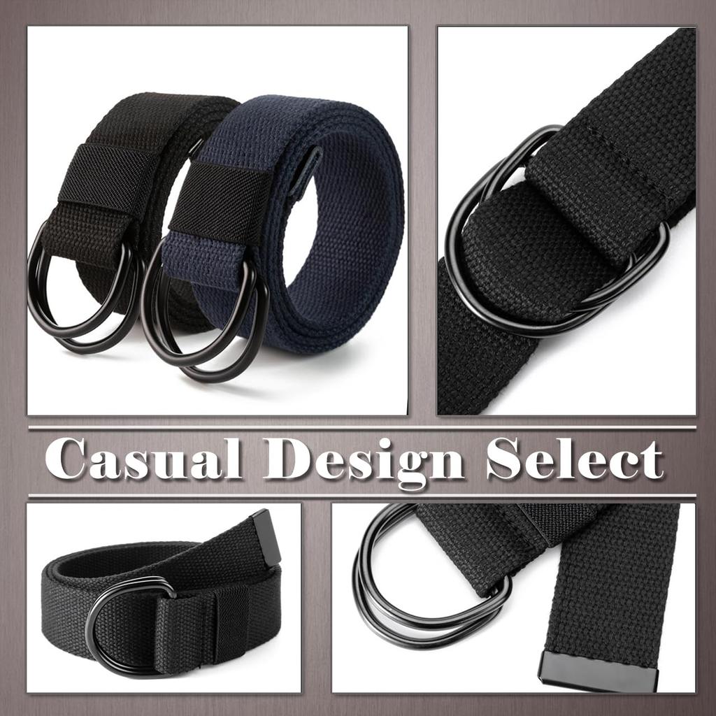 [One Limitation] Double Ring Belt, Casual, Simple, Plain, Street Style, Men's & Women's, BP648 (Coffee)