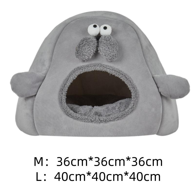 

Новый серый стиль Ветрозащитное гнездо для питомца Утолщенная мягкая будка для собаки Будка для кошки малого и среднего размера Углубленное теплое гнездо для питомца зимой M серый