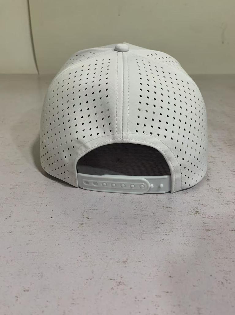 Quick-Drying Rope Curved Performance Snapback Hiking Waterproof Half Laser Cut Drilled Hole Perforated Hat Five Panel Golf Hat