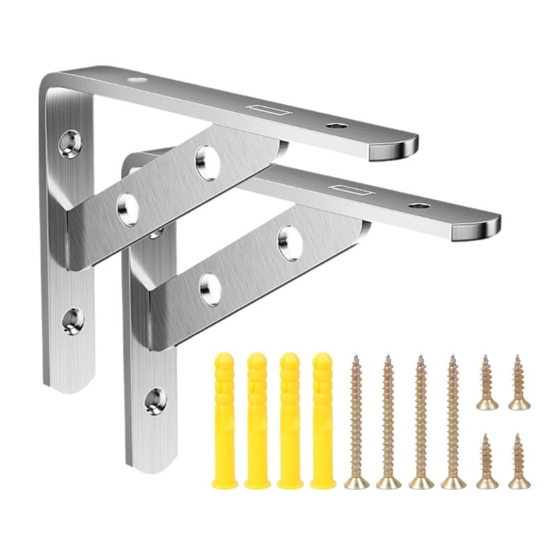 

2 шт. настенные опорные кронштейны из нержавеющей стали, треугольная конструкция, сверхпрочные полочные кронштейны, просты в установке 6 inches