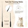 GeeRic 14-Piece Cat Toy Set with Natural Feathers, Dangler, and Retractable Fishing Rod, Indoor Game Equipment, Cat Supplies, and Cat Play