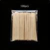 100Pcs 11cm Round Head Wooden Coffee Stirrers Disposable Biodegradable Stir Sticks For Hot Drinks Coffee Tea