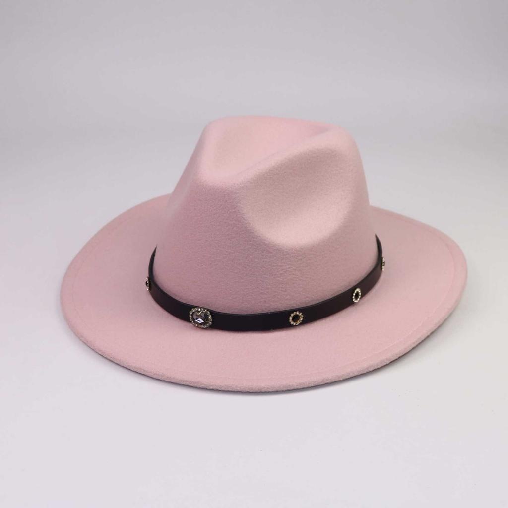Four Seasons Men's Hat Women's Wool British European, American and Western Cowboy Hat Belt Jazz Hat