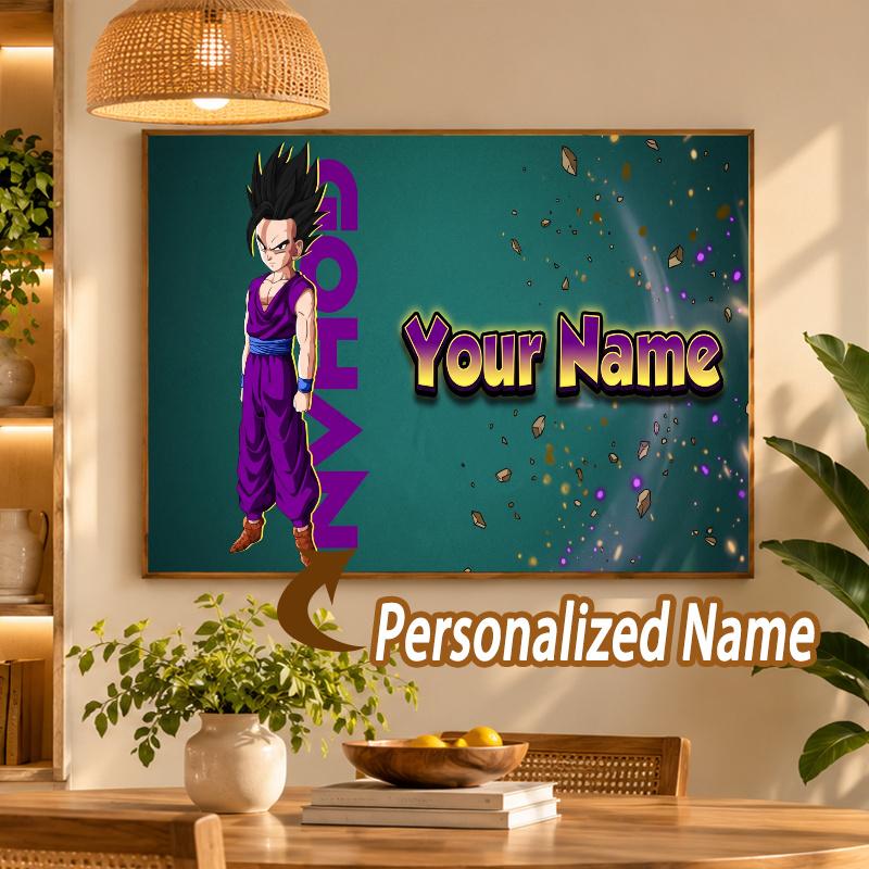 Dragon Ball Gohan Custom Name Diamond Painting Personalized 5D Full Drill DIY Diamond Art Home Decor