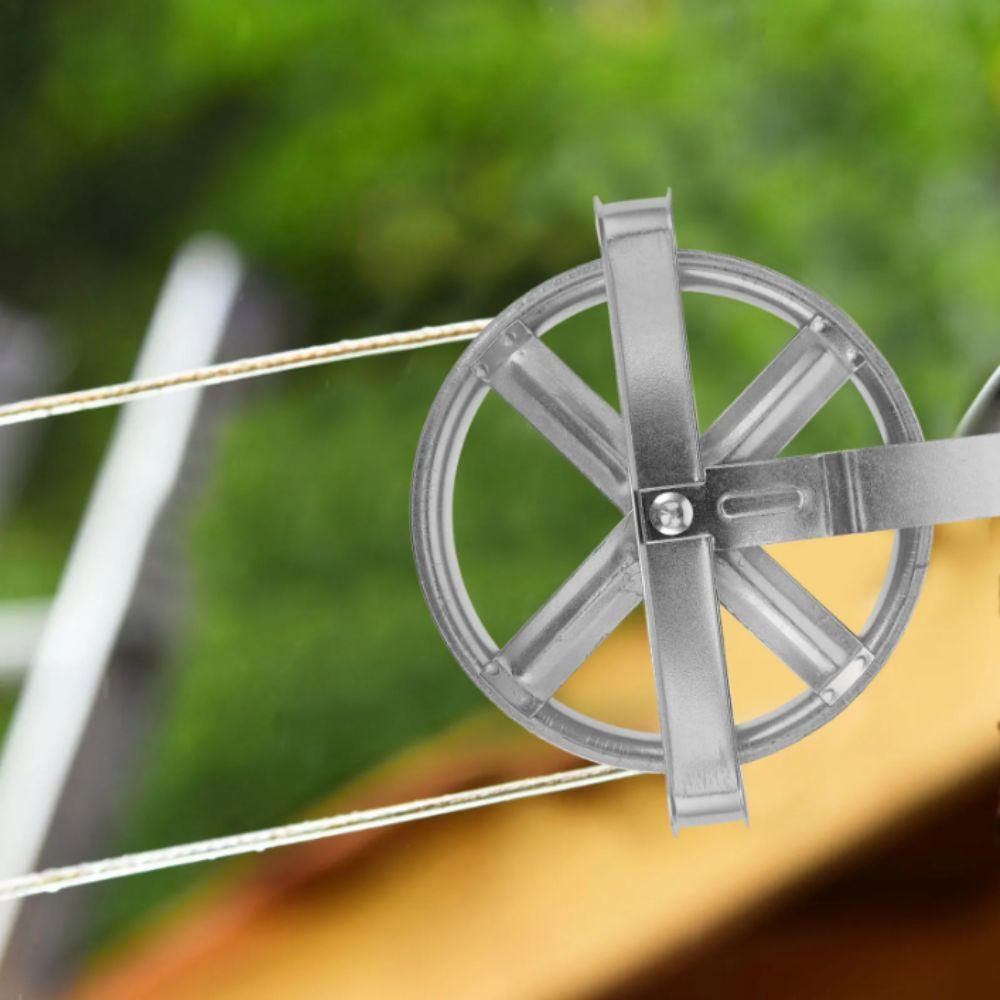 Heavy Duty Deep Groove Pulley Weatherproof Metal Clothes Drying Lines Outdoor Laundry Line