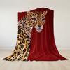 Prachtig Luipaard Rood Flanellen Deken Warm Zacht Halloween Kerst Bank Warm Gezellig Decoratief Decor Cadeau Voor Alle Seizoenen