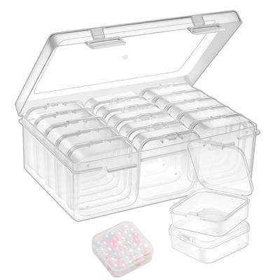 1 Set Bead Storage Box Mini Transparent Bead Storage Containers Portable Organizer Box for Small Items