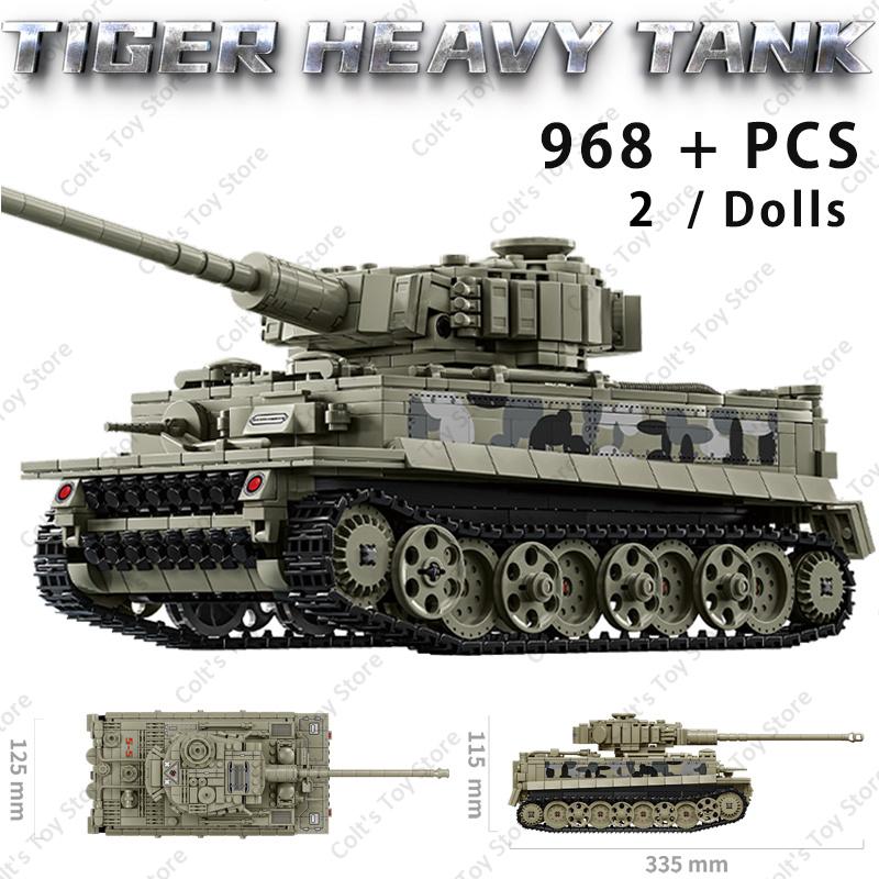 WW2 Military Heavy Tank Building Blocks Soviet  T-34 Medium Tank Model Tiger I Battle Tank Bricks Army Weapon Toys Boy DIY Gifts