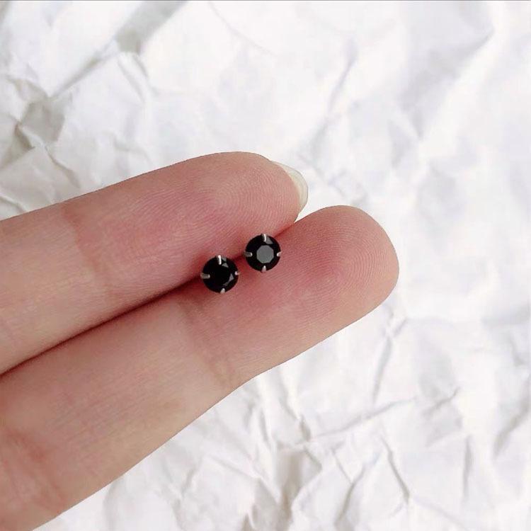 

Унисекс 925 пробы серебряные мини-серьги-гвоздики с бриллиантами