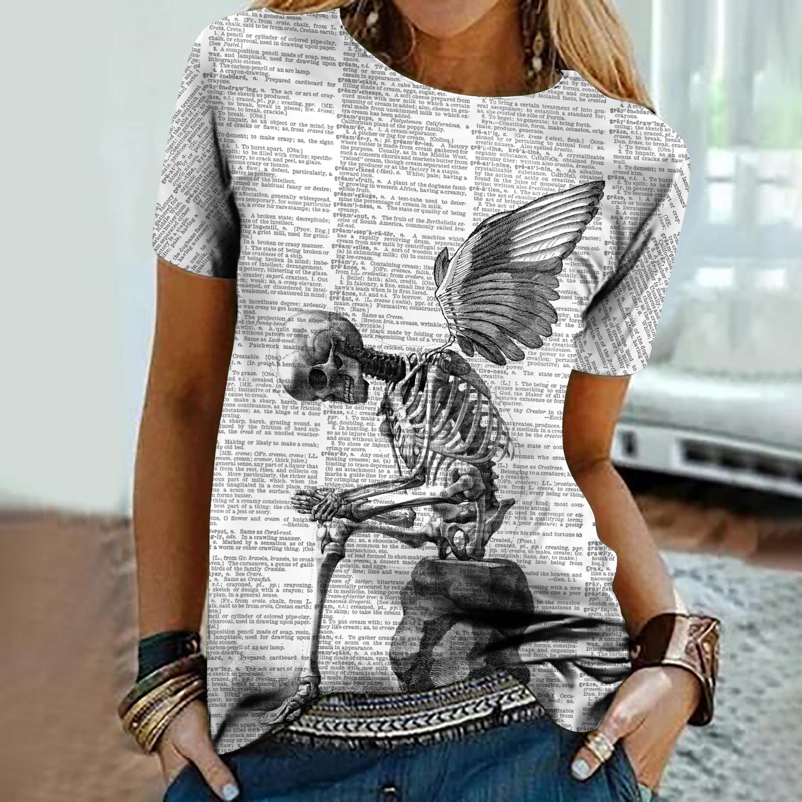 

Мягкая буквенная цифра с 3D принтом Y2k, модная женская базовая футболка, элегантная винтажная футболка с коротким рукавом, элегантная, повседневная, удобная 4XL