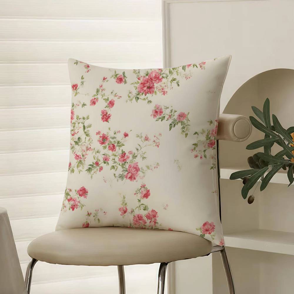 Frische Blumen Elegant und Schön Einfacher Kissenbezug Komfort Sofabett Seidig elegant Verdeckter Reißverschluss Dekorative Kissenhülle