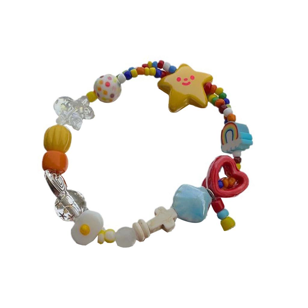 Cute Colorful Beaded Bracelet Simple Cute Star Stretch Bracelets Summer Jewelry Stackable Bangle Friendship Wristbands