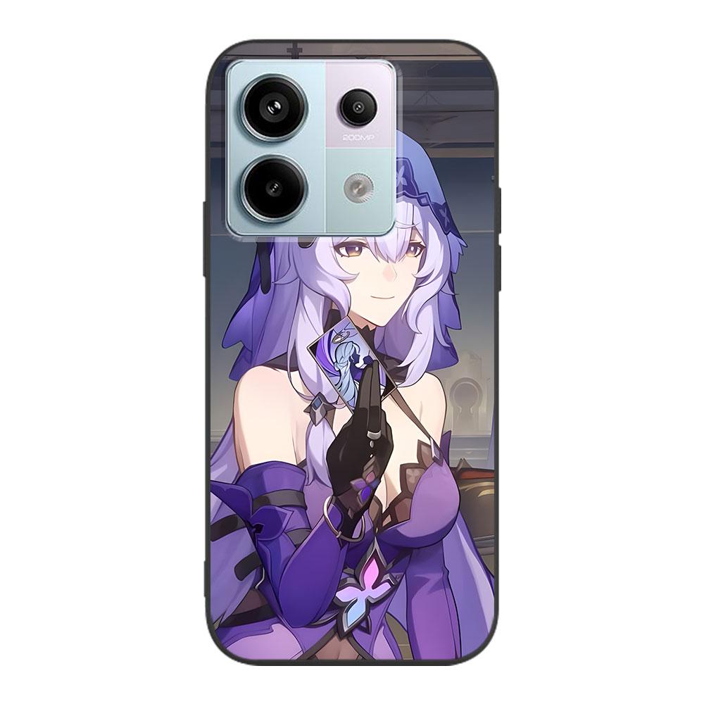 Black Swan Star Rail Game Case for Xiaomi Redmi 10 10C 9C 9A 9i 9 Prime 9T 12 12C 10A K40 Pro Black Soft TPU Mobile Phone Cover