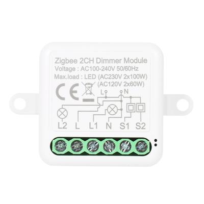 Zigbee Dimmer Switch Module App Remote Control Curtain Switch Works with Alexa Google Home 2 Gang