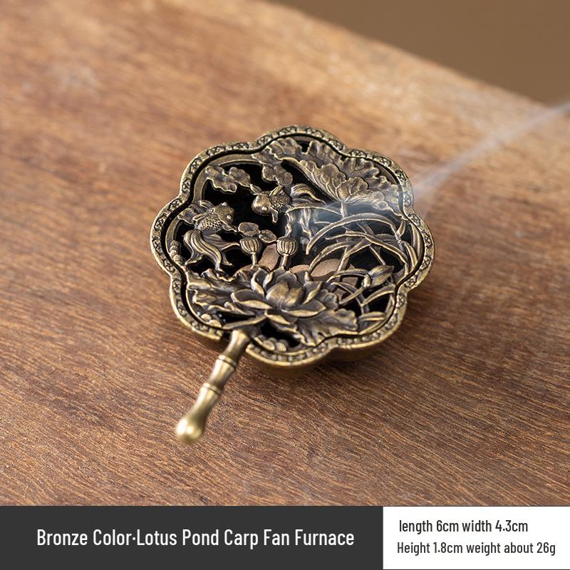 Vertical Baifu Hollow Creative Alloy Incense Burner - Office Decor