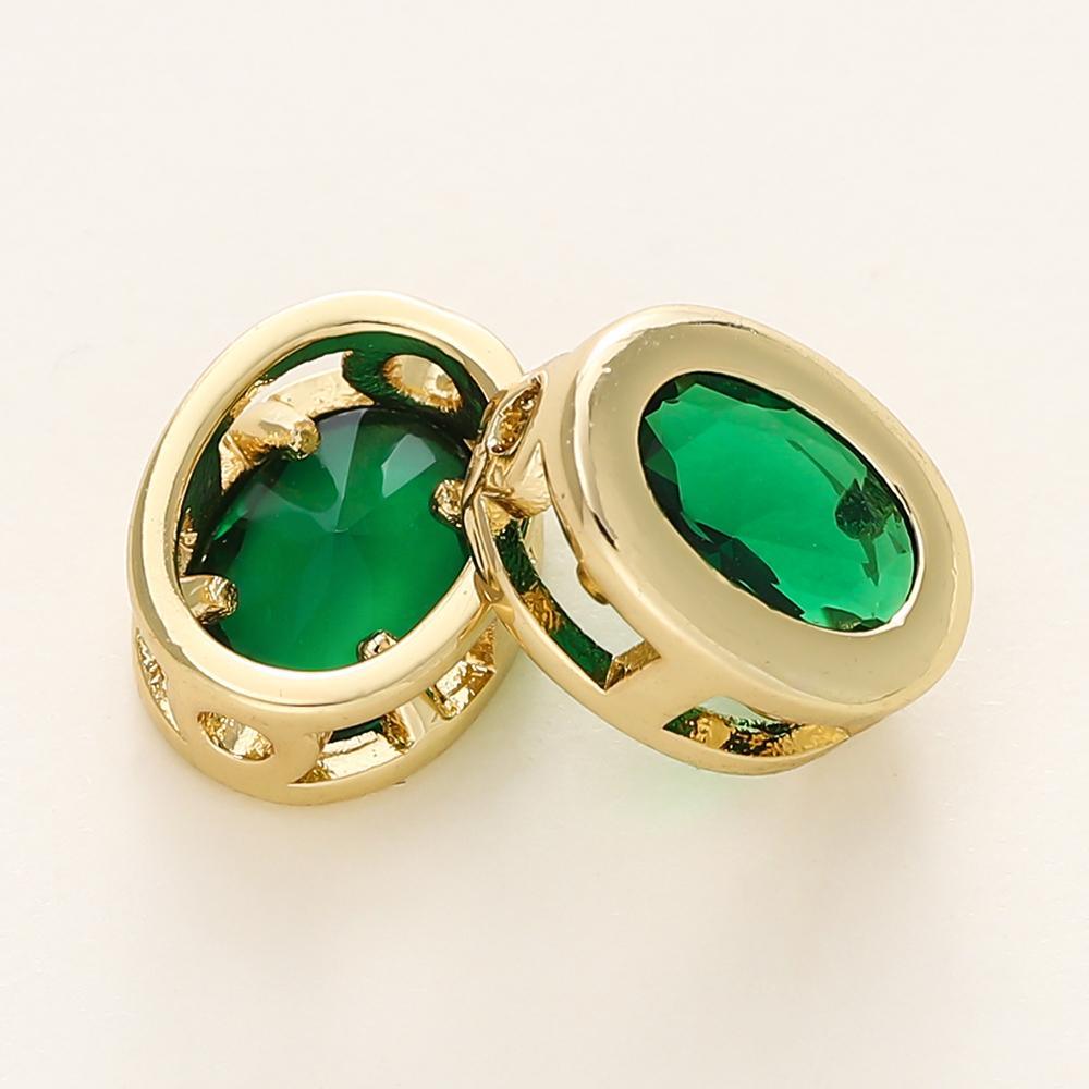 46Pcs 18K Gold Color Plated Brass Ellipse Cuboid Heart Beads With Zircon For Diy Bracelet Necklace Jewelry Making Accessories