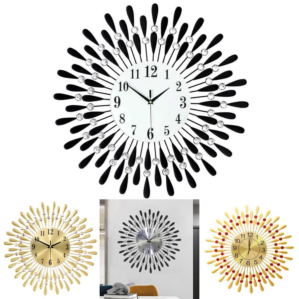 Modern Iron Art Wall Clock With Silent Sweep Movement For Living Room Decor