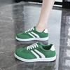 Fashion Women's Fashion White Striped Breathable Sneakers Lightweight Non Slip Sports Shoes for Women Green Lace Up Casual Sneakers