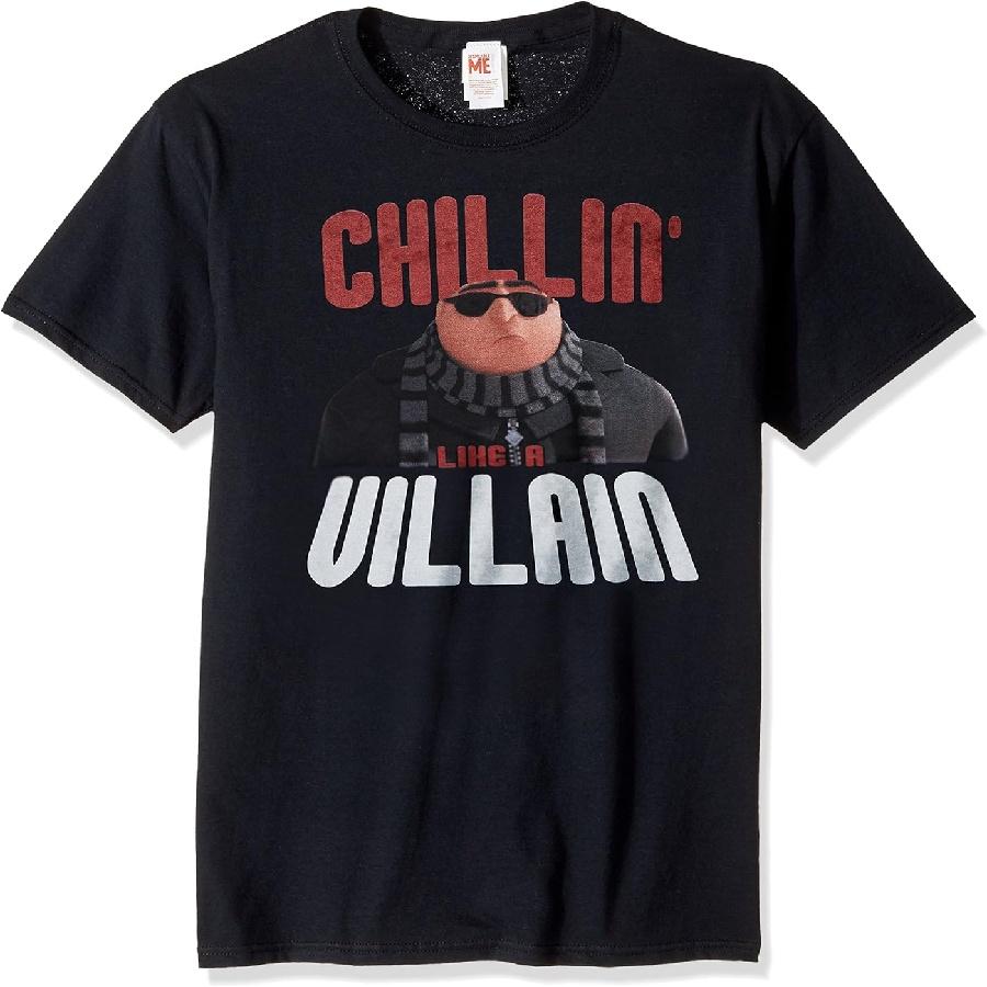 Гадкий Я Мужская Футболка с Принтом Миньоны Грю  Chillin Like A Villain  S чёрный