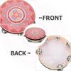 8 Inch Wooden Tambourine - Hand Held Musical Instrument with Stainless Steel Jingles, Multi-Color Design for Dance, Performance, Wedding, and Parties