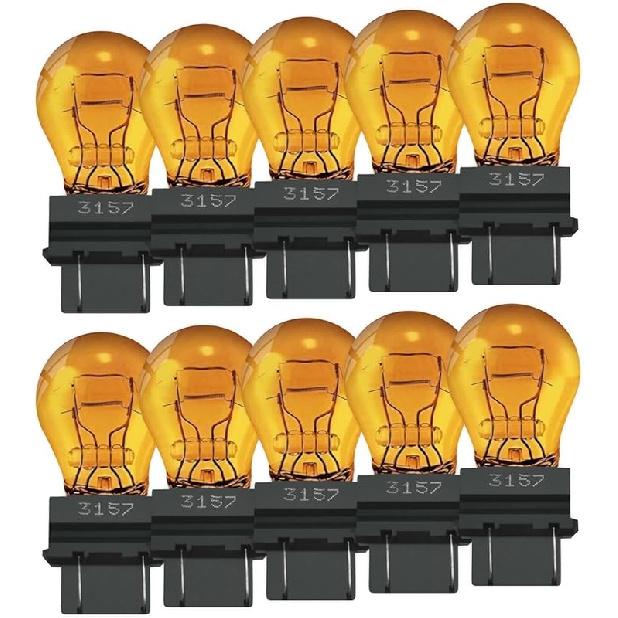 3157 Bulbs 10 Pack,12V P27/7W 3047 3057 3457 3757 4057 4157 Miniature Bulb,Brake Light Turn Signal Side Marker Tail Light Bulb Replacement