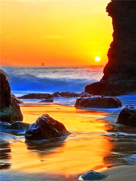 Diamond Painting Kit Seaside Sunset Landscape Full Square/round 5d Diy Embroidery Mosaic Beach Scenery Home Decor