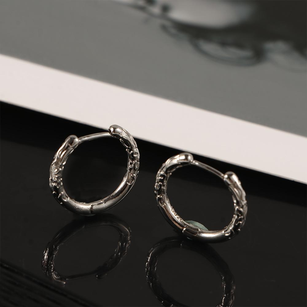 Unisex Punk Schnitzerei Runder Kreis Damen Herren Ohrringe Creolen Huggies Mode Schmuck Ohrklemmen