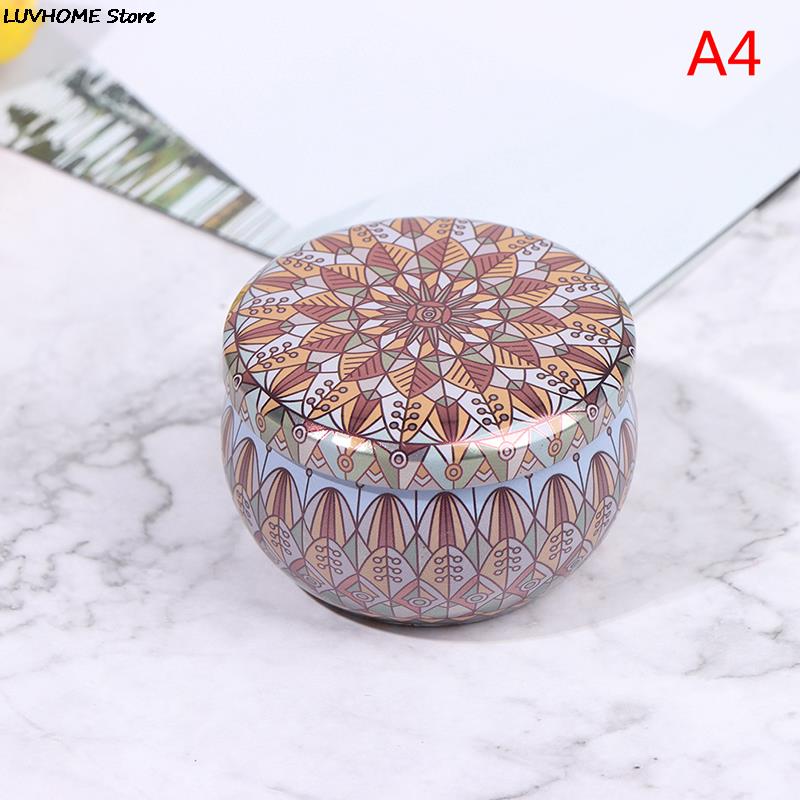 Retro Luxury Candle Jars Holder Storage Case Empty Tin Box Round Container with Lid Small Diy Candle Making Wedding Sweet Gifts