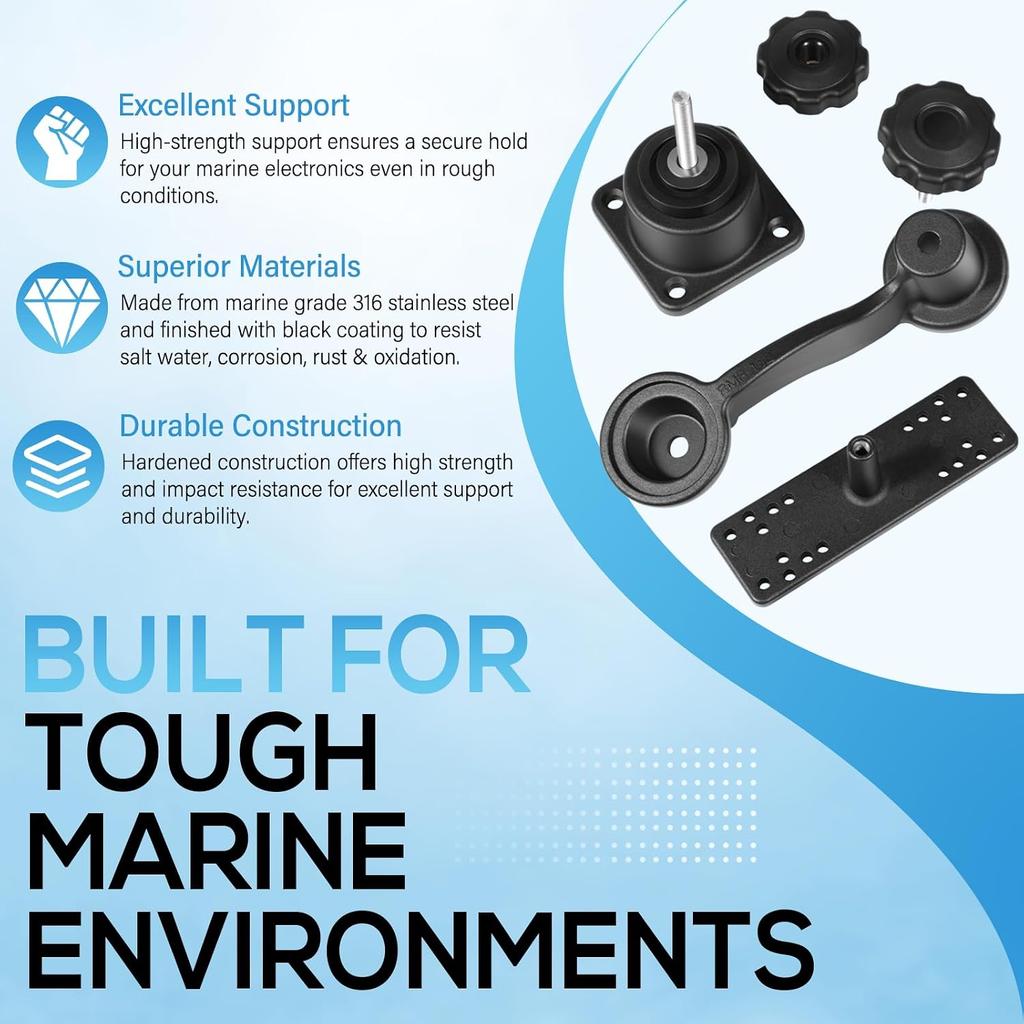 Horizontal 6" Swing Arm Mount for Fishfinders & Chartplotters RAM-109HU Compatible with Garmin, Humminbird, Lowrance + More