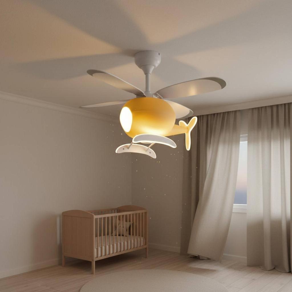 Kids Overhead Fan Light Strong Air Movement Airplane Combined