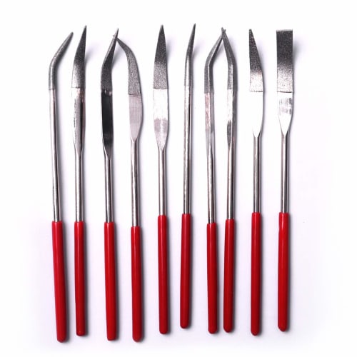 Wolfride Diamond File, 3mm Diameter x 140mm Length, Set of 10, for Plastic Models, Metal Models, Woodworking, Kintsugi, Rust Removal, Polishing, and S