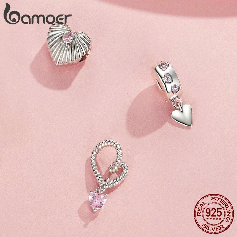BAMOER 925 Silver Charm Spiritual Heart Infinity Pendant fits Charm Bracelets, 925 Silver Lucky Charm SCC1745