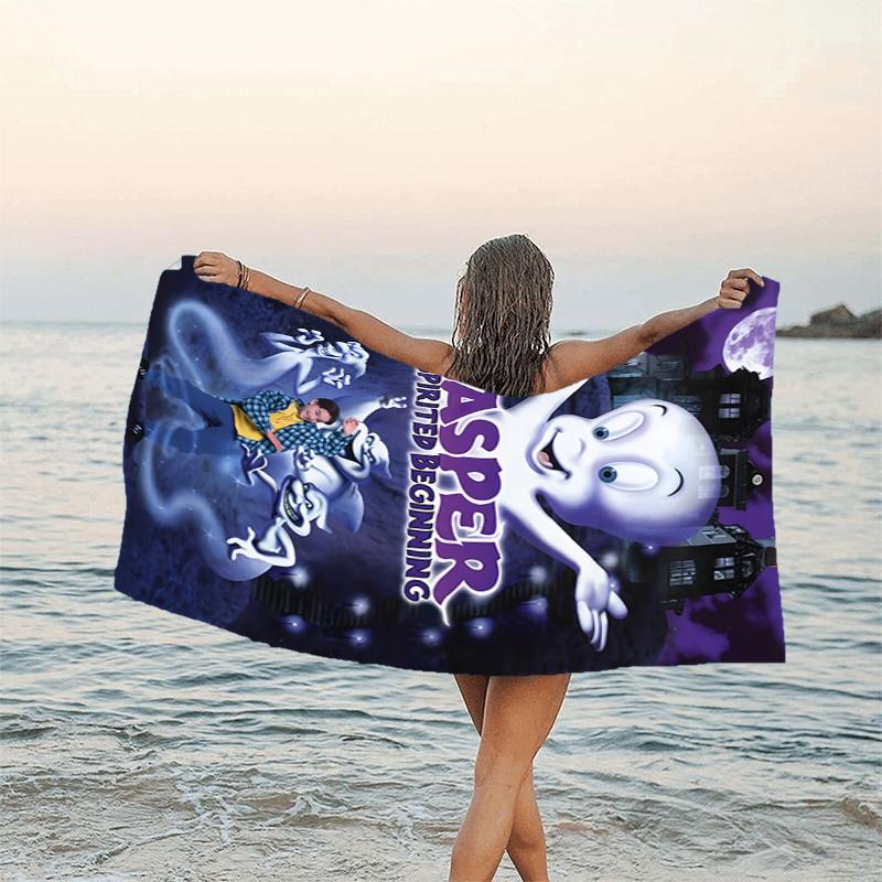 1pc Casper2 Beach Towel, Beach and Seaside Swimming Pool Equipment, Fashion Pattern, Rectangular, Travel Essentials