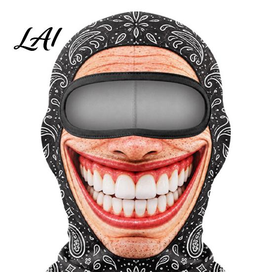 Máscara à Prova de Vento para Esportes na Neve Máscara de Esqui para Idoso Estampa Facial Realista Balaclava Novidade com Balaclava de Pescoço Cobertura para Snowboard Ciclismo Esqui