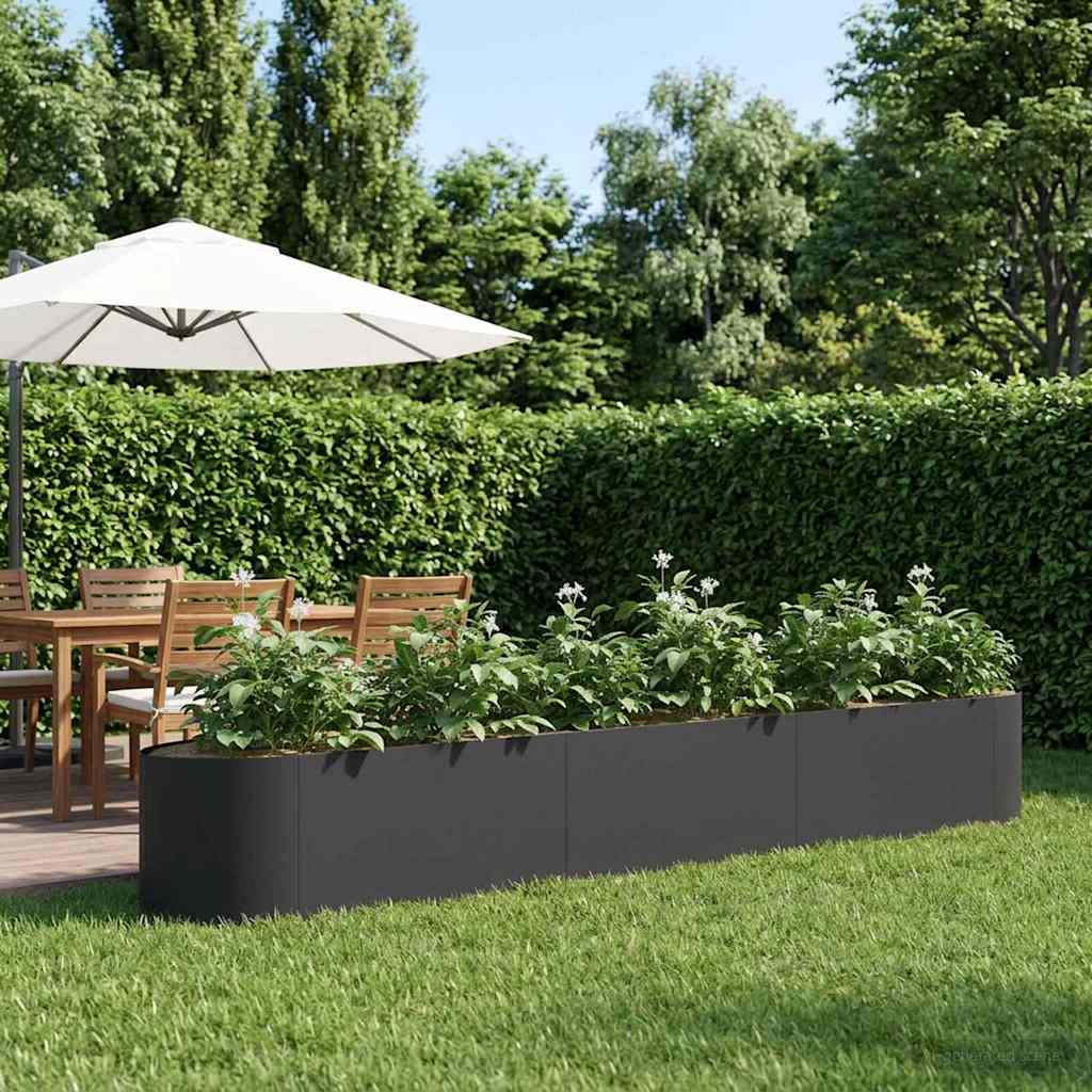 Raised Garden Bed Black 300 X 40 X 40 Cm Steel