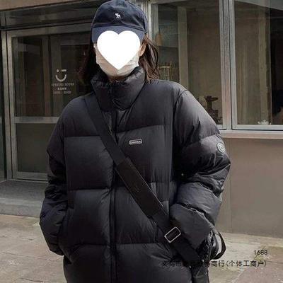 New Trendy Down Jacket Women's Short Thin Couple Thickened Bread Jacket Men's Stand-up Collar