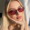 1Pc Fashionable Small Square Sexy Sunglasses for Women, New Rivet Frame Oval Sunglasses, Lightweight Summer Outdoor Shades