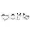 4Pcs Cute Animals Cookie Cutters Mould Biscuit Mold Fondant Pastry Cake Decorating Baking Tools Kitchen Bakeware Stainless Steel