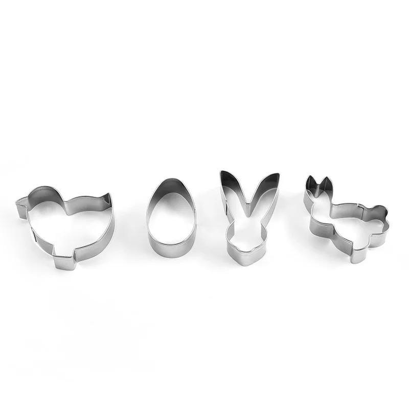 4Pcs Cute Animals Cookie Cutters Mould Biscuit Mold Fondant Pastry Cake Decorating Baking Tools Kitchen Bakeware Stainless Steel