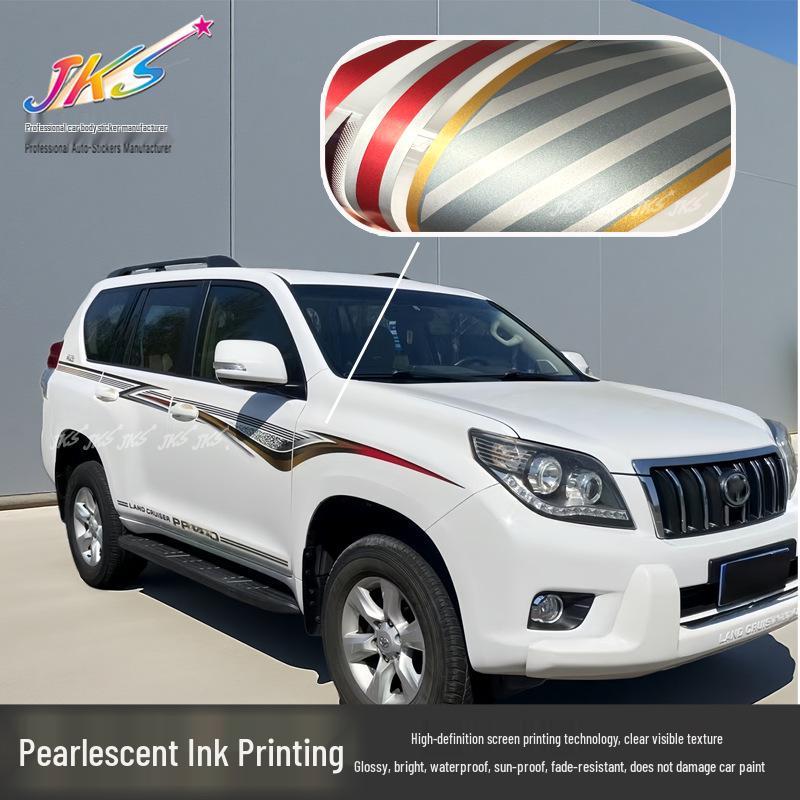 Personalized Colorful Stripes for Toyota Prado 2010-2023: Car Body Decals & Modified Stickers