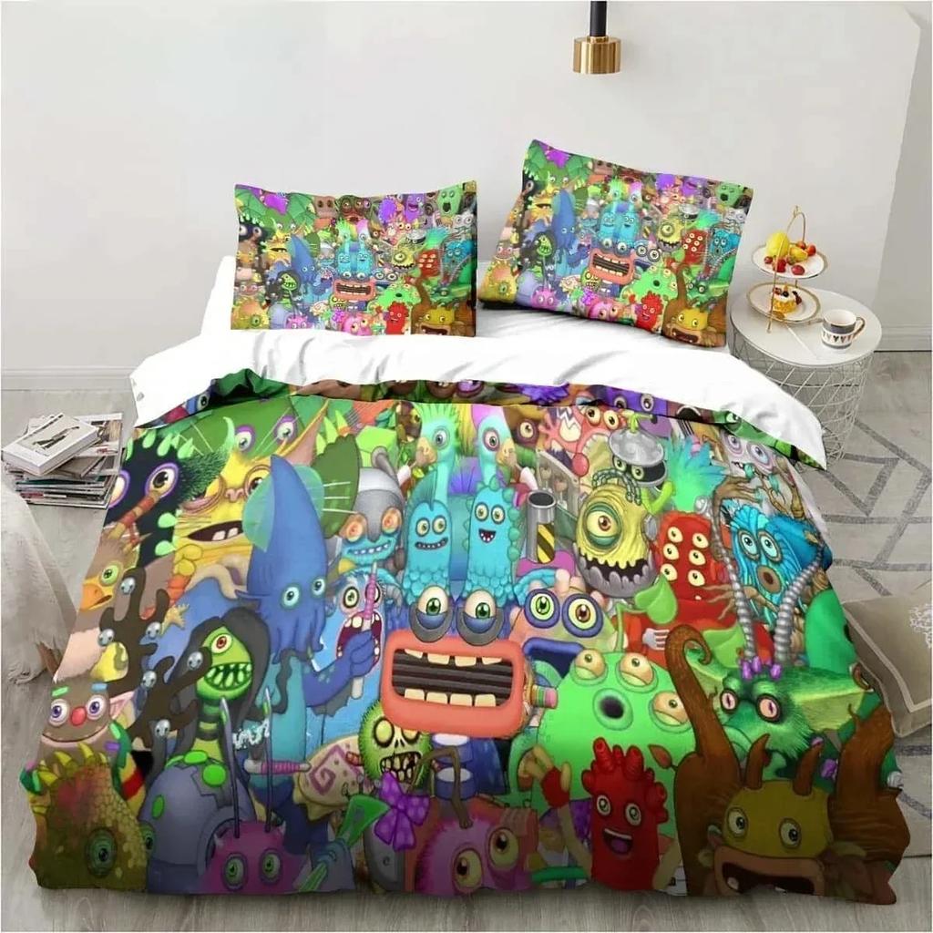 3D Print My Game Singing Monsters Bedding Sets Comforter Quilt Bed Cover Duvet Cover Pillow Case Sets Kids Adult Size