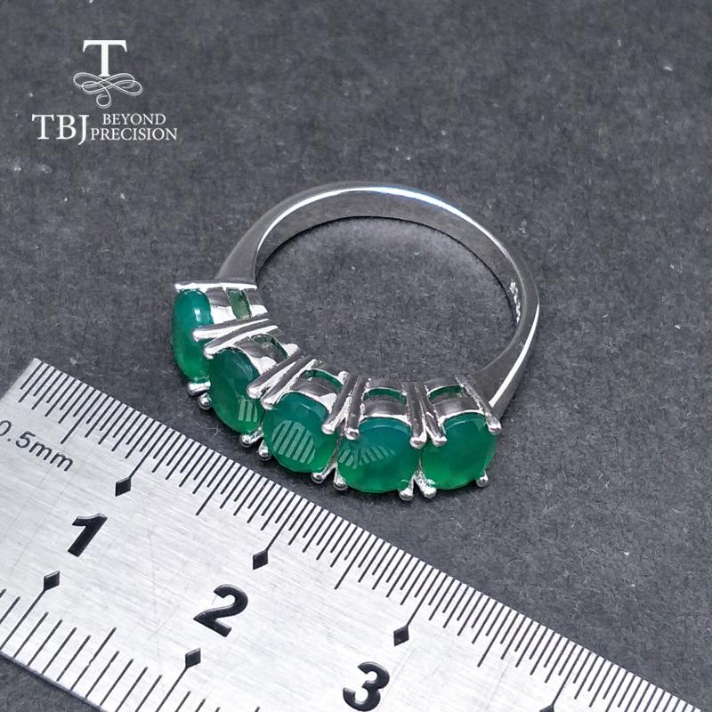 Bolaijewelry Schmuckset mit natürlichem grünem Achat, Ring und Ohrringen, 925er Sterlingsilber, edler Schmuck aus natürlichem Edelstein für Frauen und Mütter, schönes Geschenk
