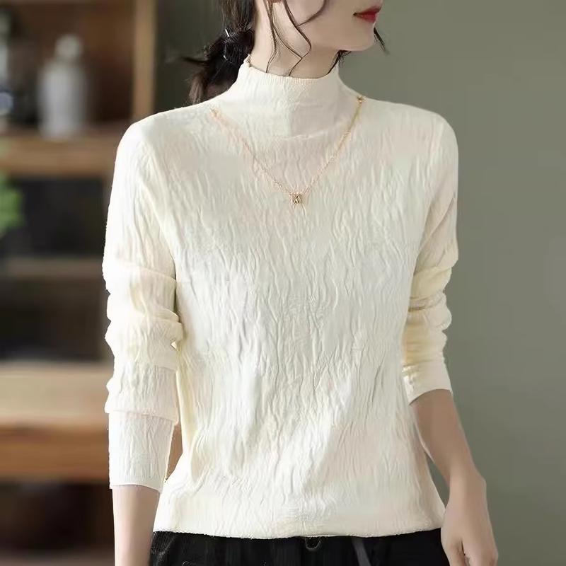 La Chapelle Women's Mock Neck Knitted Base Layer Top