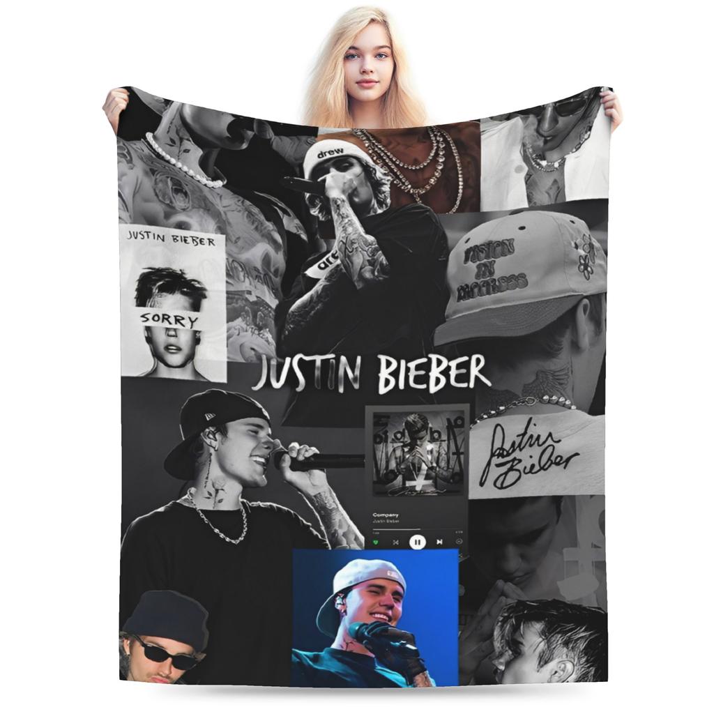 justines bieberes pop singer Blanket Multiple Sizes Cozy and Lightweight Throw Blankets for Sofa Couch and Bed