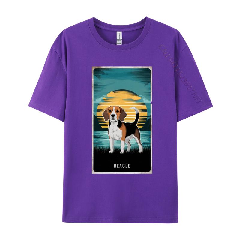 Classic Beagle Sunset TShirt Men Coupons Printed Tops  Tees Cotton T Shirts Cute Dog Anime Tshirts