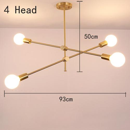 Nordic Loft Pendant Lamp Iron Gold E27 LED Modern Indoor Lighting Luxurious 4 6 8 Heads for Bar Dining Room Decor Chandelier