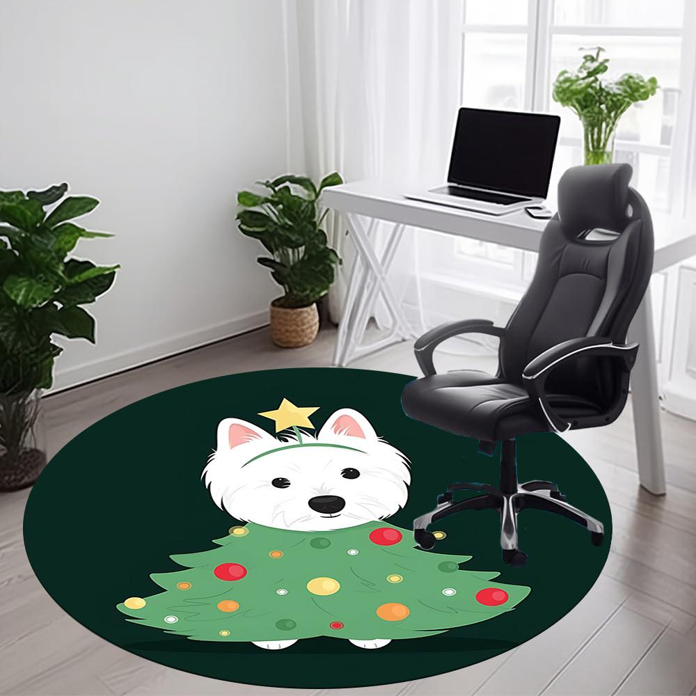 1pc Pup Tree Office Round Area Rug, Under Office Chairs Bedroom Living Room Home Decor, Room Deco