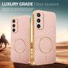 For Samsung Galaxy S24 Phone Case Carbon Fiber Textured Electroplated TPU Back Cover